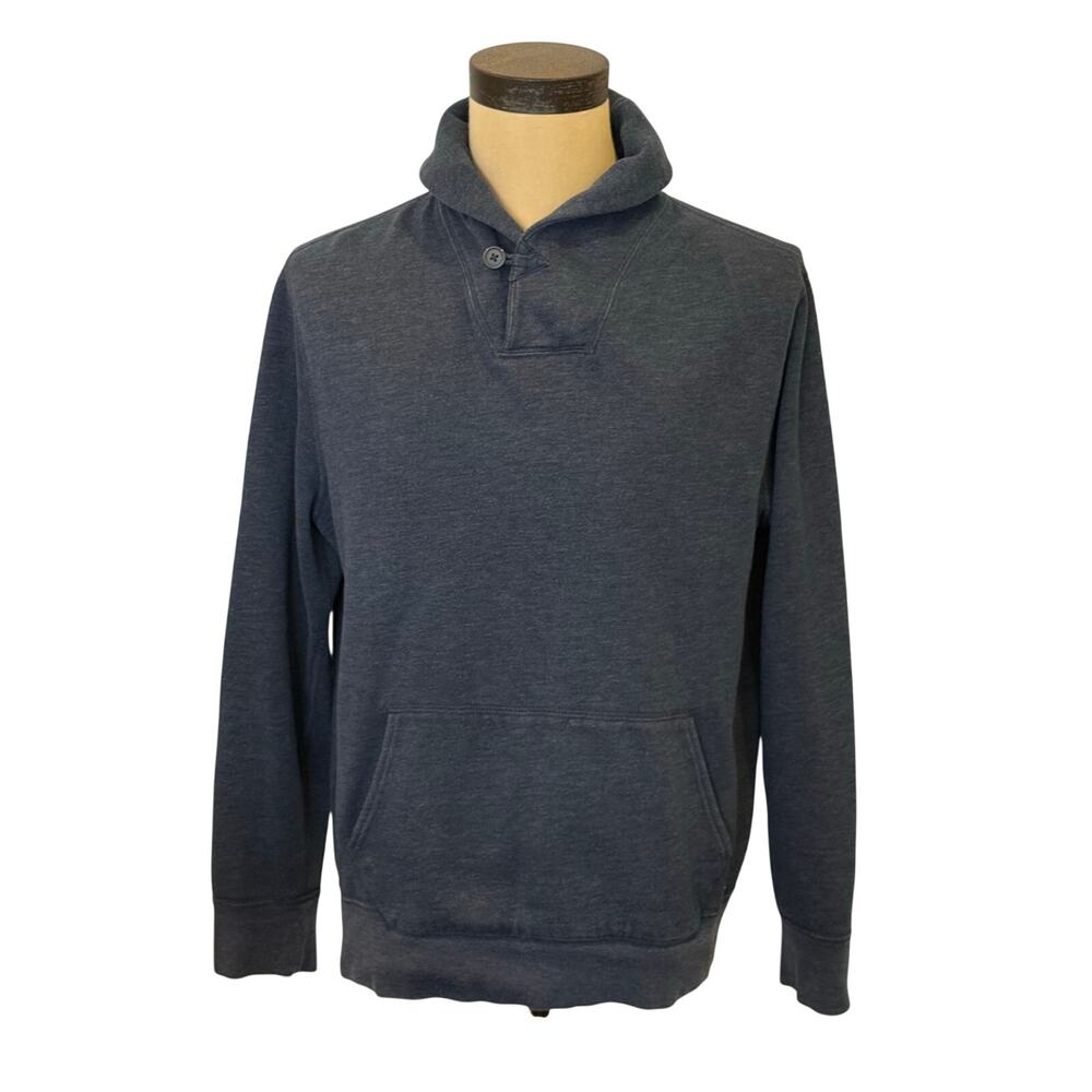 J. Crew Cotton Fleece Navy Pullover Sweater Shirt Jacket men size M J Crew